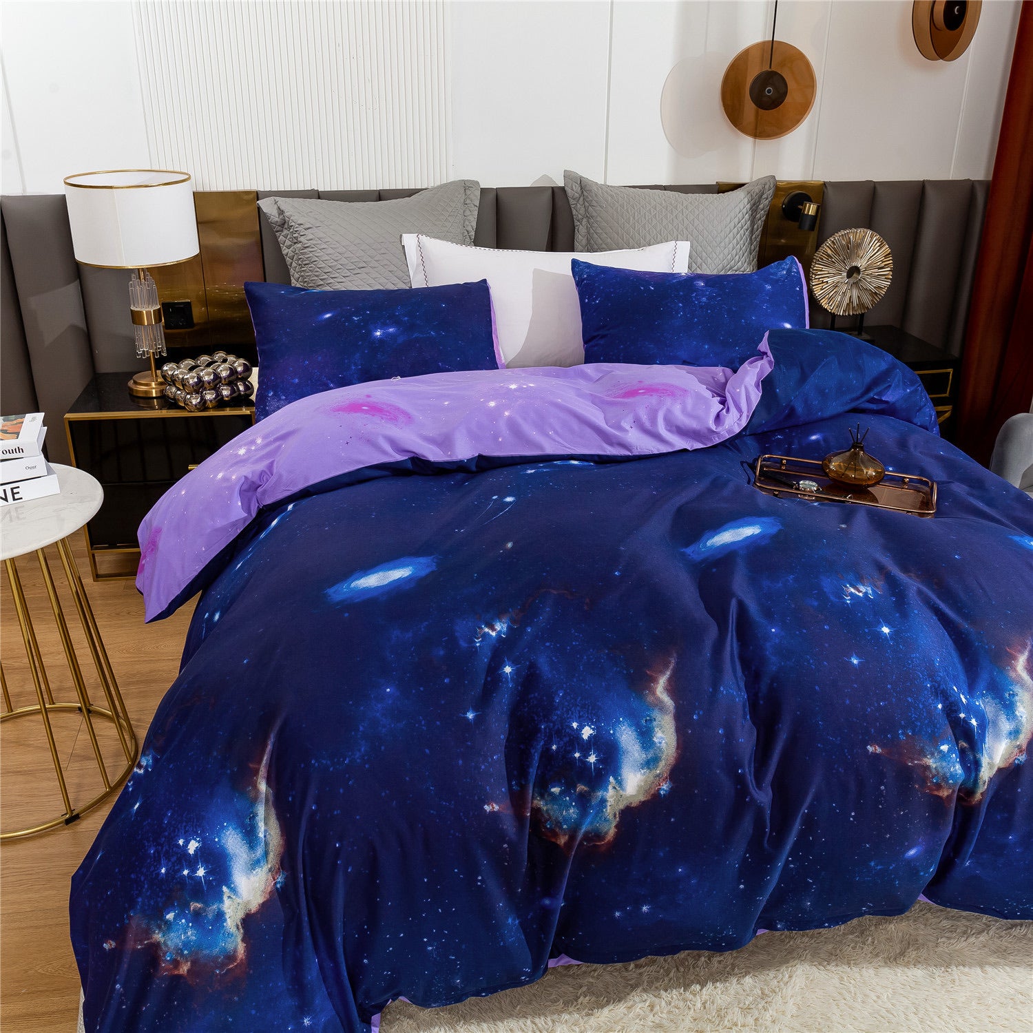 Printed Duvet Cover and Pillowcase Bedding Set - 3 Pieces - Calm Cloud Bedding